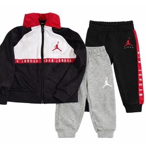Jordan Kids' Tracksuit Set - Black/White/Red